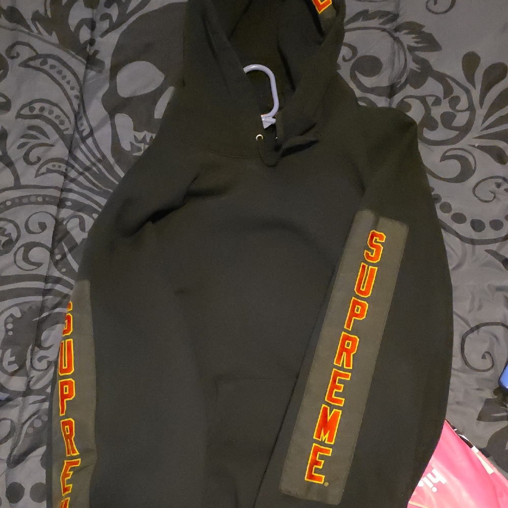 Supreme Black Hoodie with Red Accents